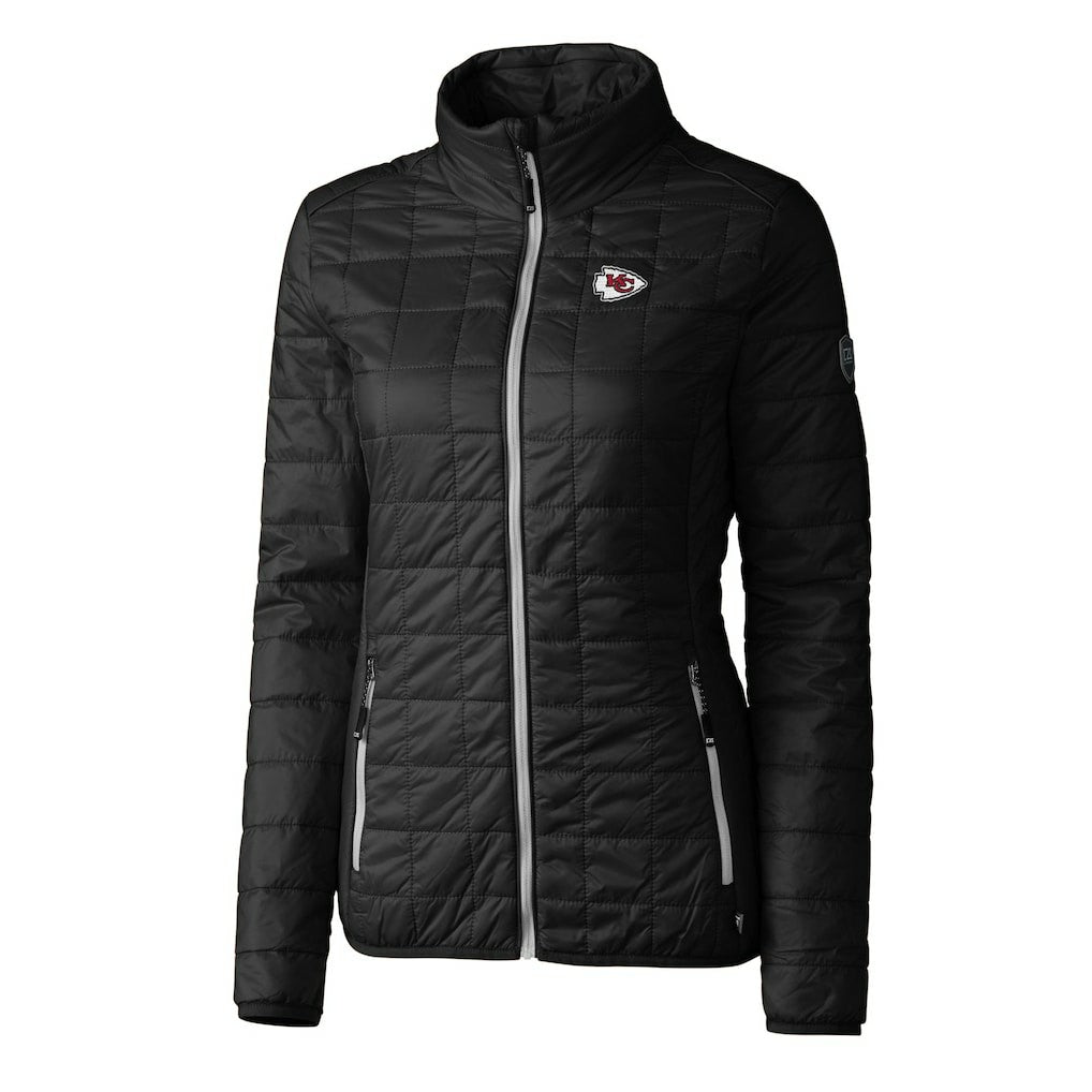 Kansas City Chiefs Cutter & Buck Women's Rainier PrimaLoft Eco Insulated Full-Zip Puffer Jacket Black