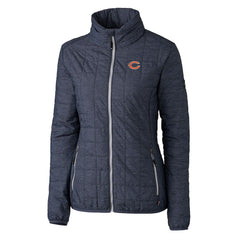 Chicago Bears Cutter & Buck Women's Rainier PrimaLoft Eco Insulated Full-Zip Puffer Jacket Navy