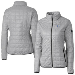 Indianapolis Colts Cutter & Buck Women's Rainier PrimaLoft Eco Insulated Full-Zip Puffer Jacket Gray