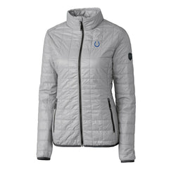 Indianapolis Colts Cutter & Buck Women's Rainier PrimaLoft Eco Insulated Full-Zip Puffer Jacket Gray