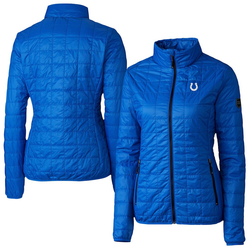 Indianapolis Colts Cutter & Buck Women's Rainier PrimaLoft Eco Insulated Full-Zip Puffer Jacket Royal