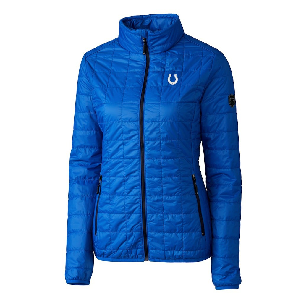 Indianapolis Colts Cutter & Buck Women's Rainier PrimaLoft Eco Insulated Full-Zip Puffer Jacket Royal