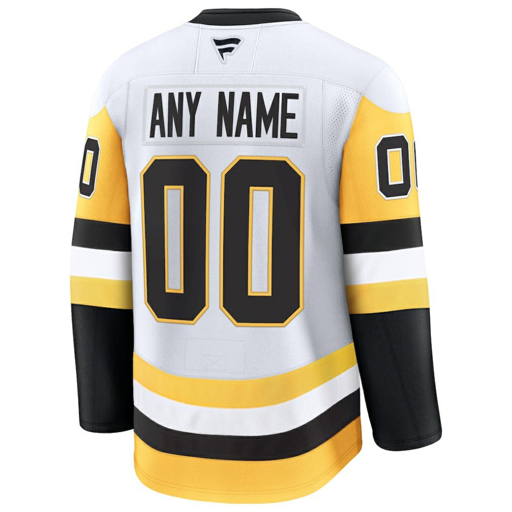 NHL,Custom Pittsburgh Penguins Fanatics Away Premium Custom Jersey - White
