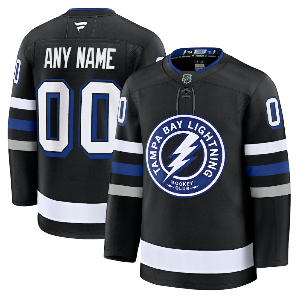 NHL,Custom Tampa Bay Lightning Fanatics Alternate Premium Custom Jersey - Black