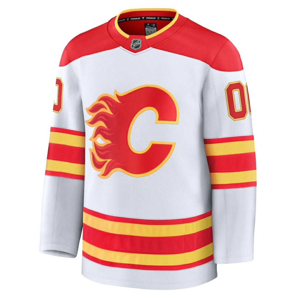 NHL,Custom Calgary Flames Fanatics Away Premium Custom Jersey - White