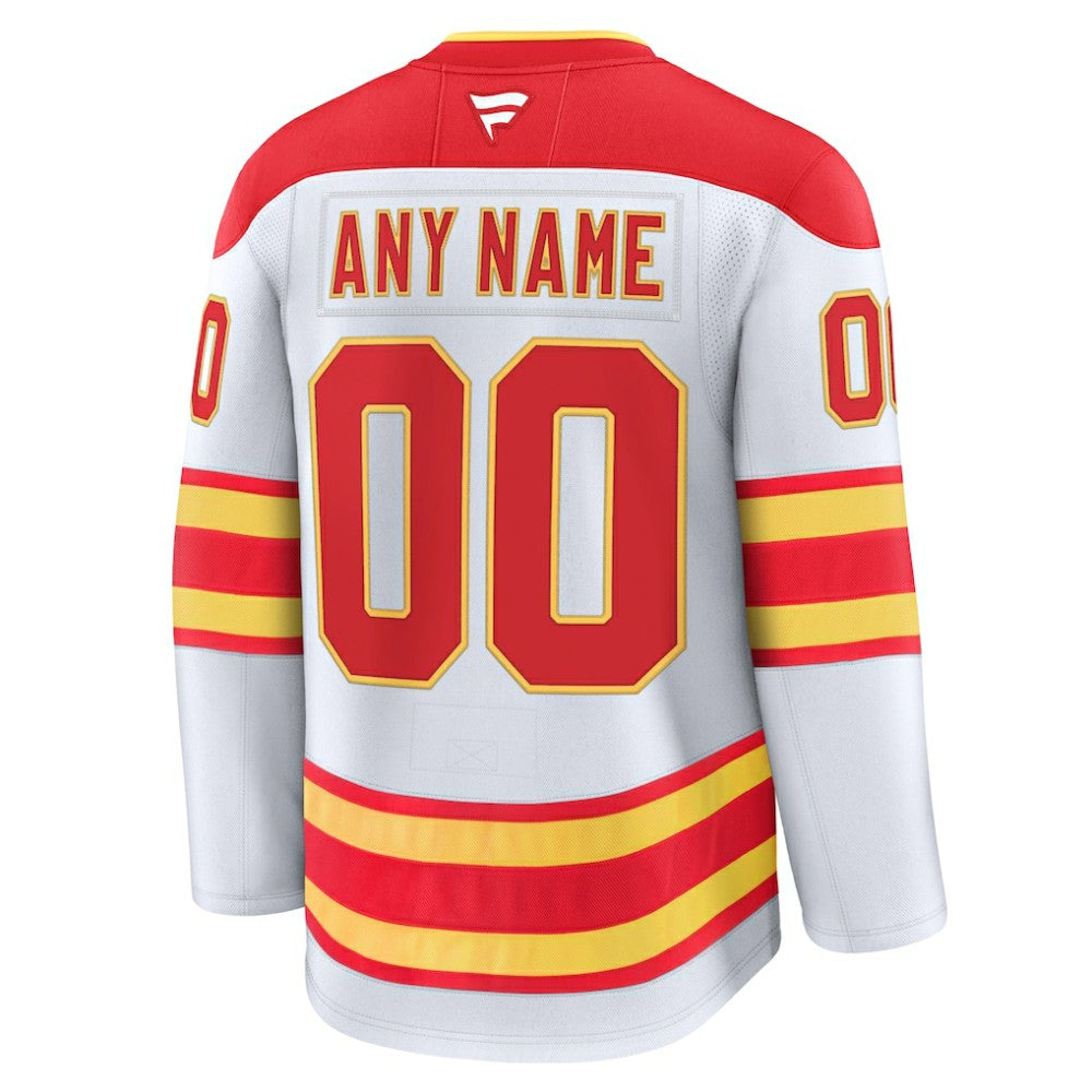 NHL,Custom Calgary Flames Fanatics Away Premium Custom Jersey - White