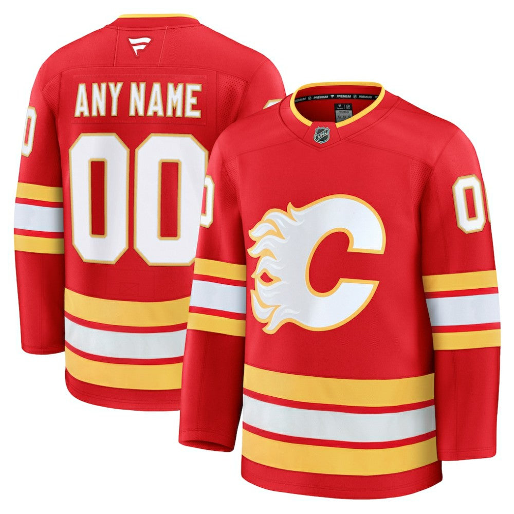 NHL,Custom Calgary Flames Fanatics Home Premium Custom Jersey - Red
