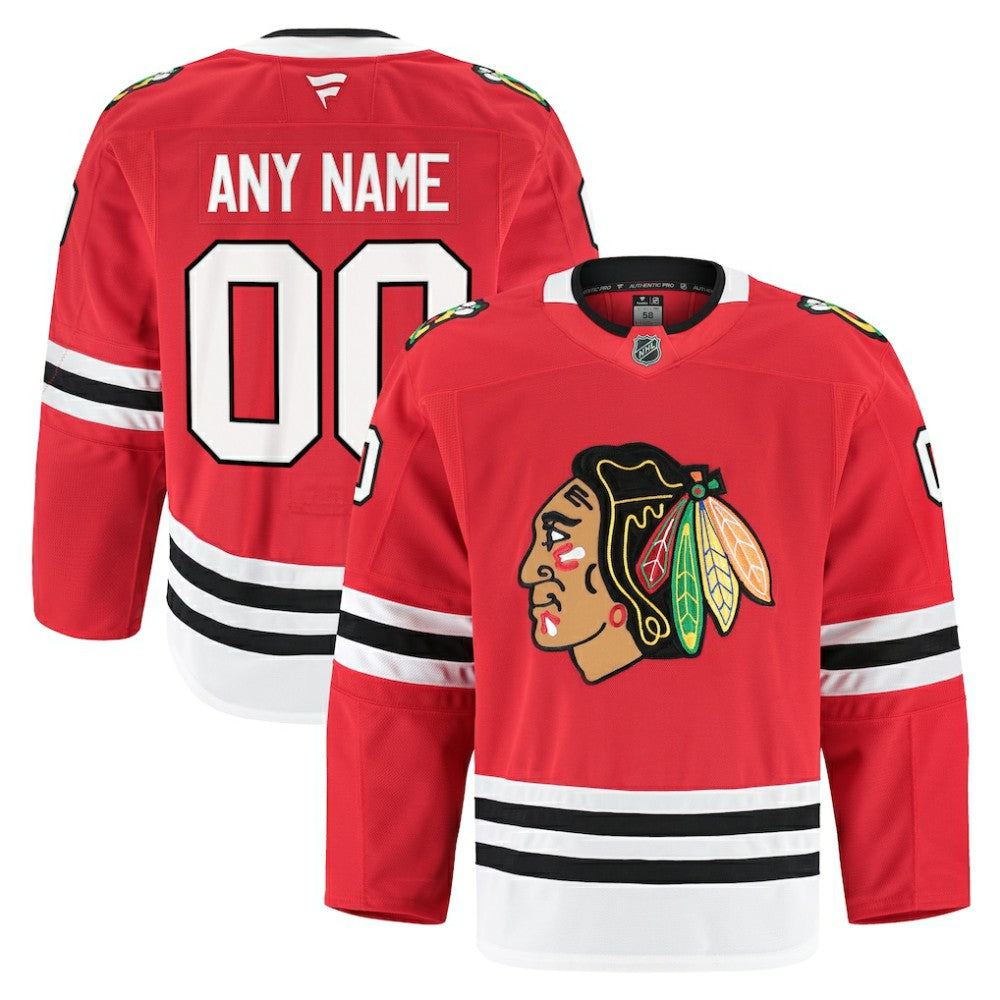 NHL,Custom Chicago Blackhawks Fanatics Home Authentic Pro Custom Jersey - Red
