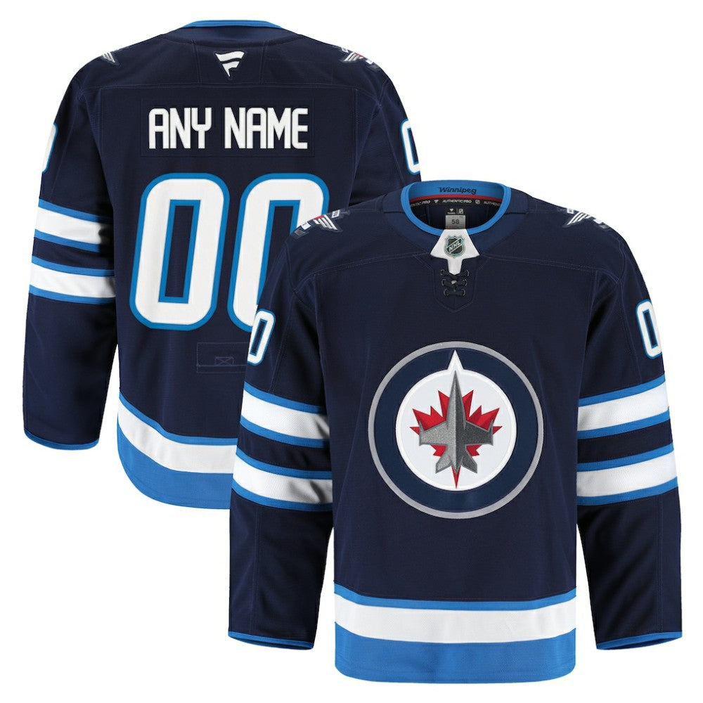 NHL,Custom Winnipeg Jets Fanatics Home Authentic Pro Custom Jersey - Navy