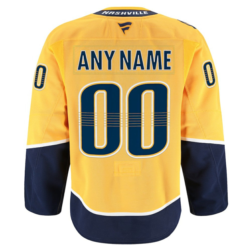 NHL,Custom Nashville Predators Fanatics Home Authentic Pro Custom Jersey - Gold