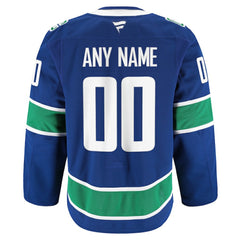 NHL,Custom Vancouver Canucks Fanatics Home Authentic Pro Custom Jersey - Blue