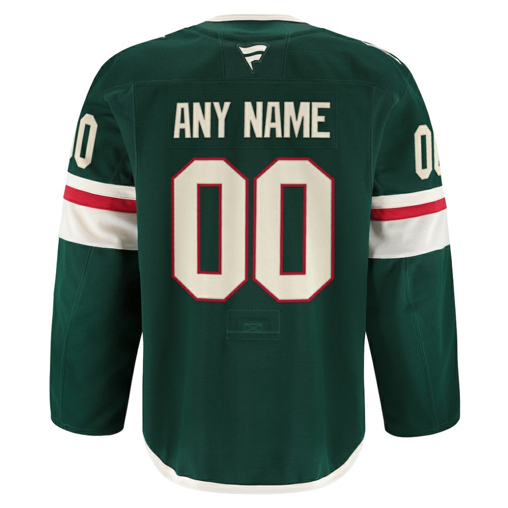 NHL,Custom Minnesota Wild Fanatics Home Authentic Pro Custom Jersey - Green