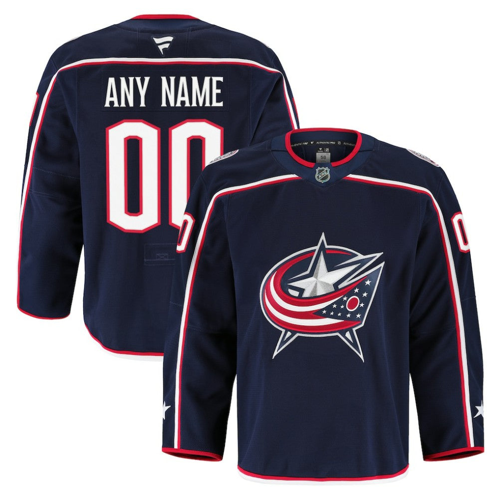 NHL,Custom Columbus Blue Jackets Fanatics Home Authentic Pro Custom Jersey - Navy