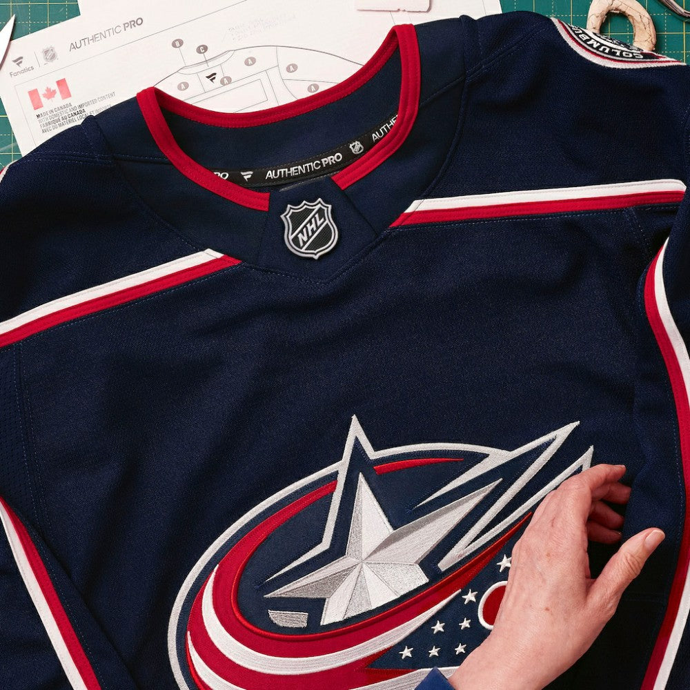 NHL,Custom Columbus Blue Jackets Fanatics Home Authentic Pro Custom Jersey - Navy