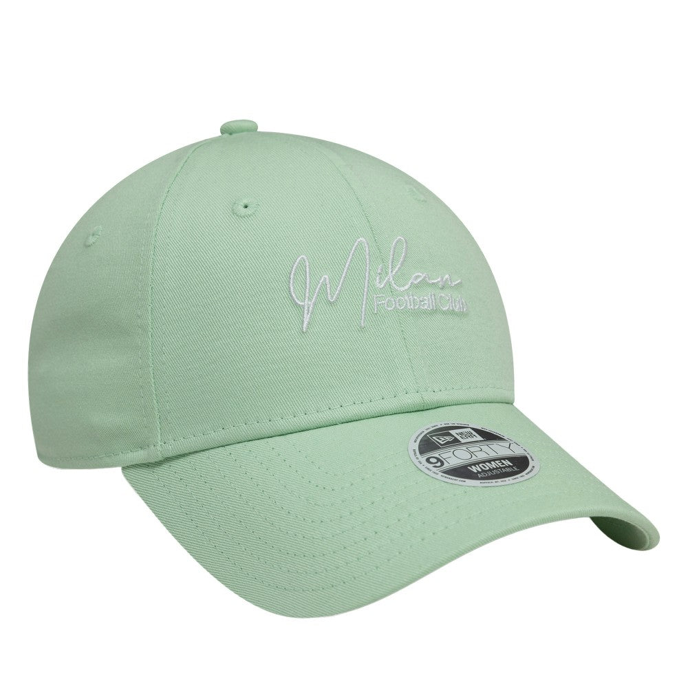 AC Milan New Era Women's Script 9FORTY Adjustable Hat Light Green
