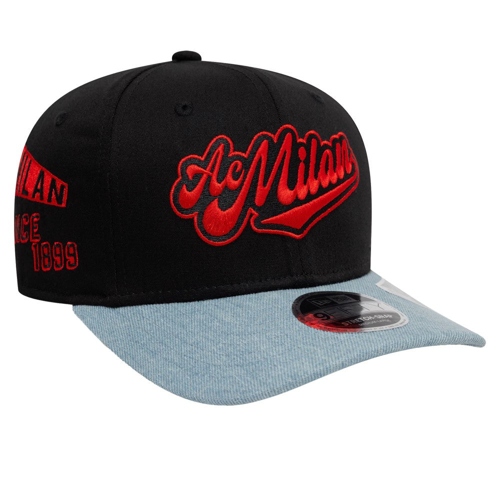 AC Milan New Era 9FIFTY Stretch-Snap Adjustable Hat Black/Denim