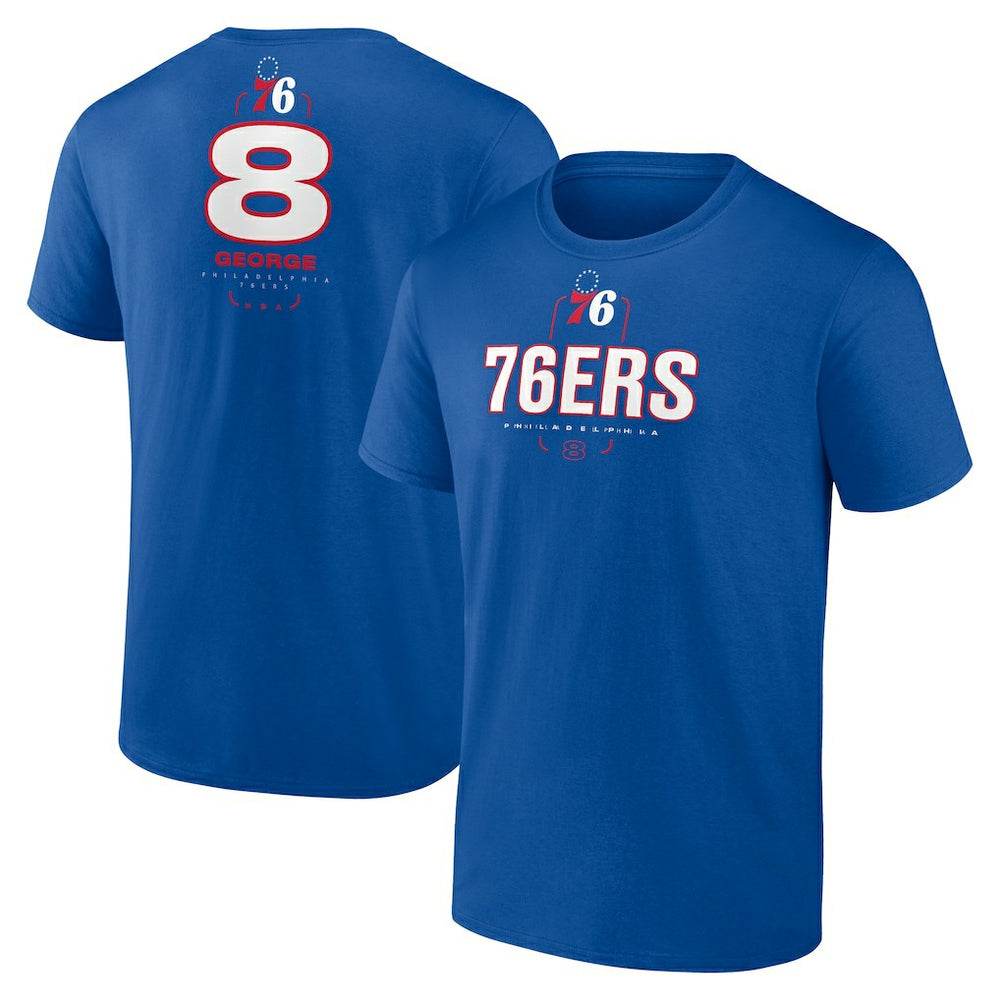 Paul George Philadelphia 76ers Behind The Back Name & Number T-Shirt - Royal