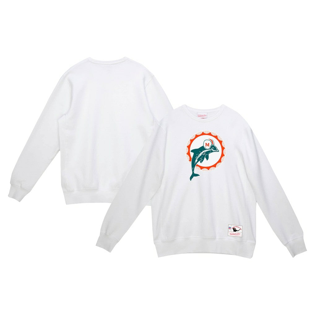 Miami Dolphins Basic Fleece Pullover Sweatshirt White