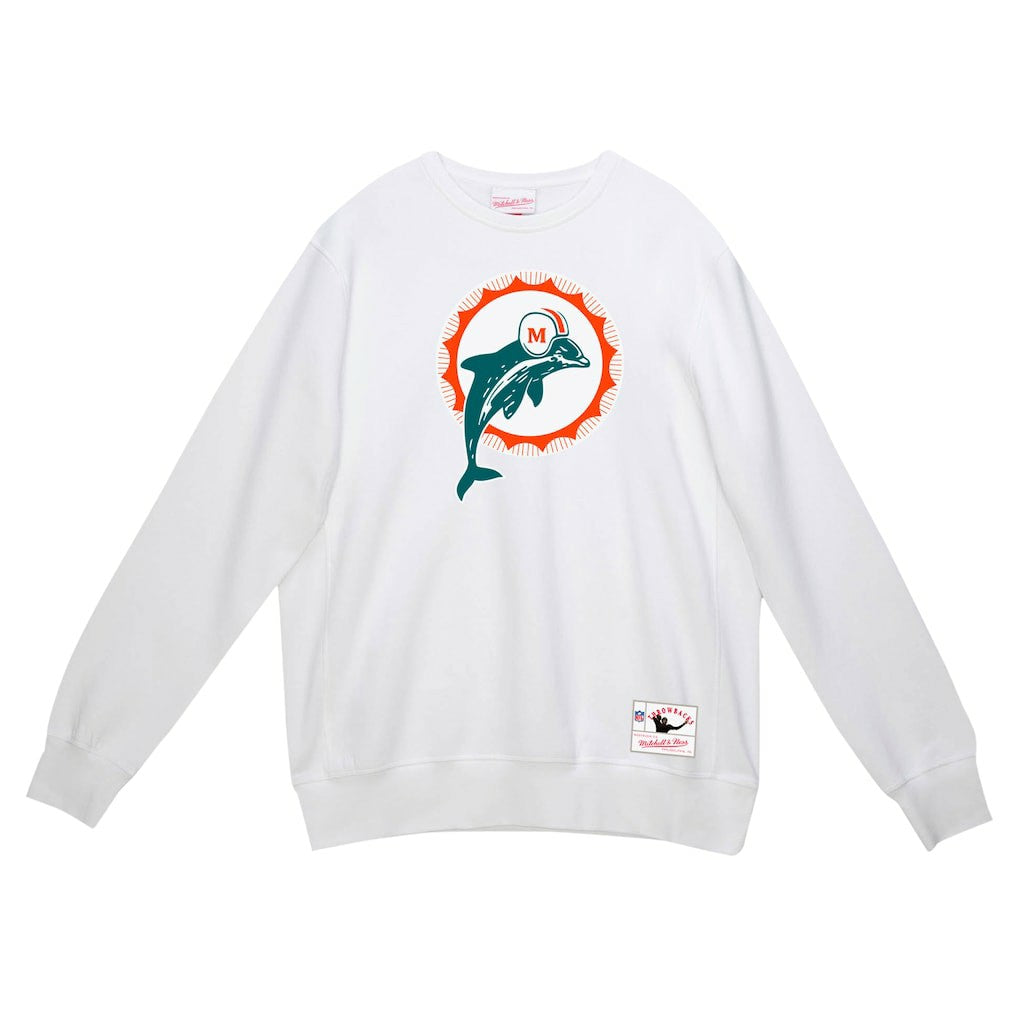 Miami Dolphins Basic Fleece Pullover Sweatshirt White