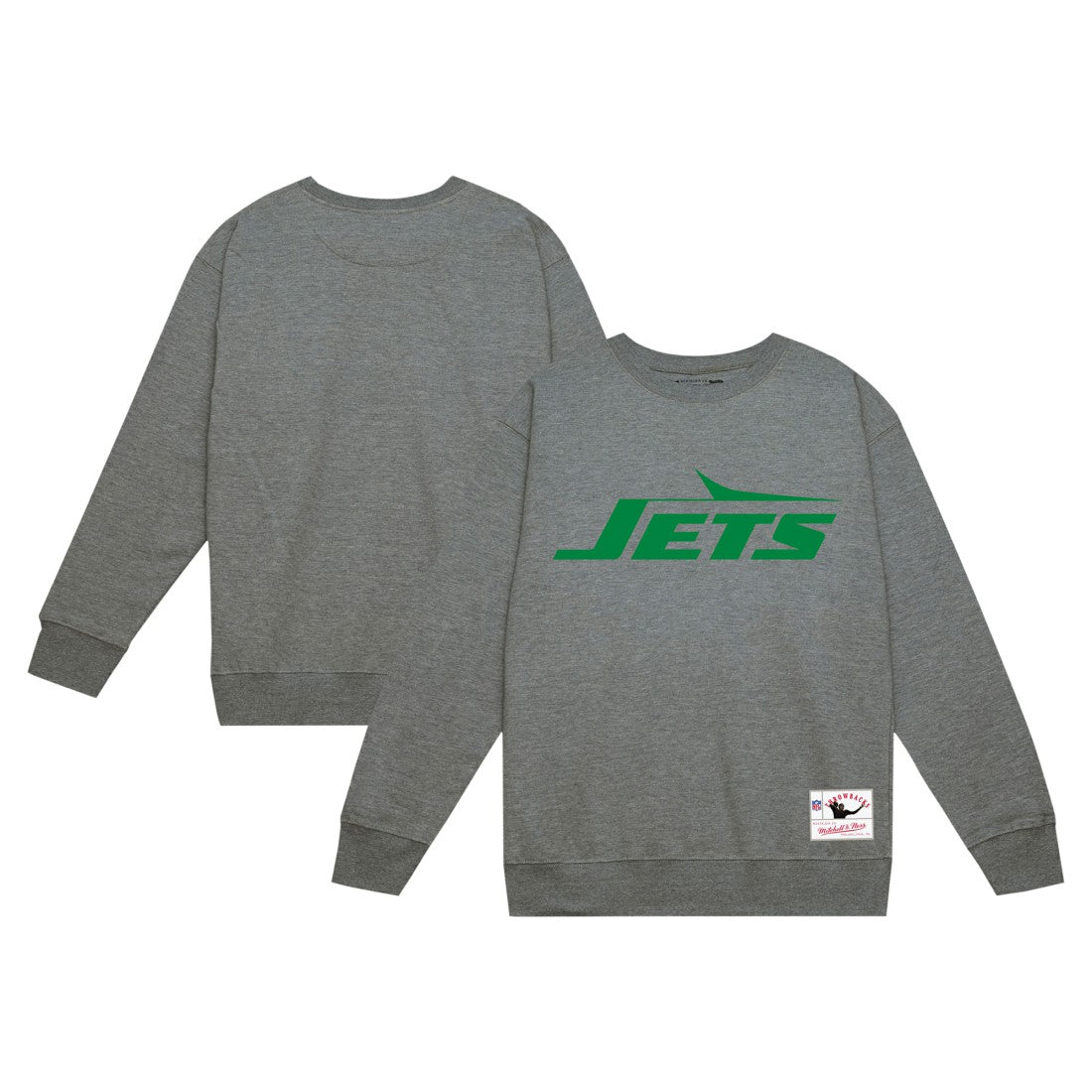 New York Jets Basic Fleece Pullover Sweatshirt Heather Gray