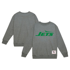 New York Jets Basic Fleece Pullover Sweatshirt Heather Gray