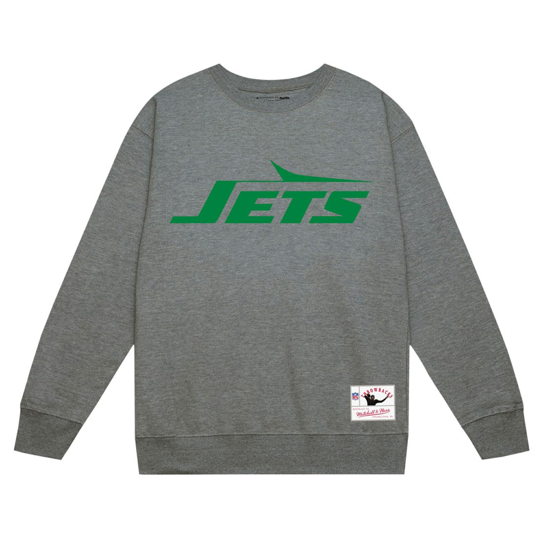 New York Jets Basic Fleece Pullover Sweatshirt Heather Gray