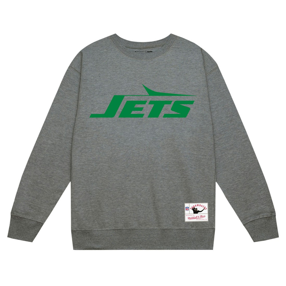 New York Jets Basic Fleece Pullover Sweatshirt Heather Gray