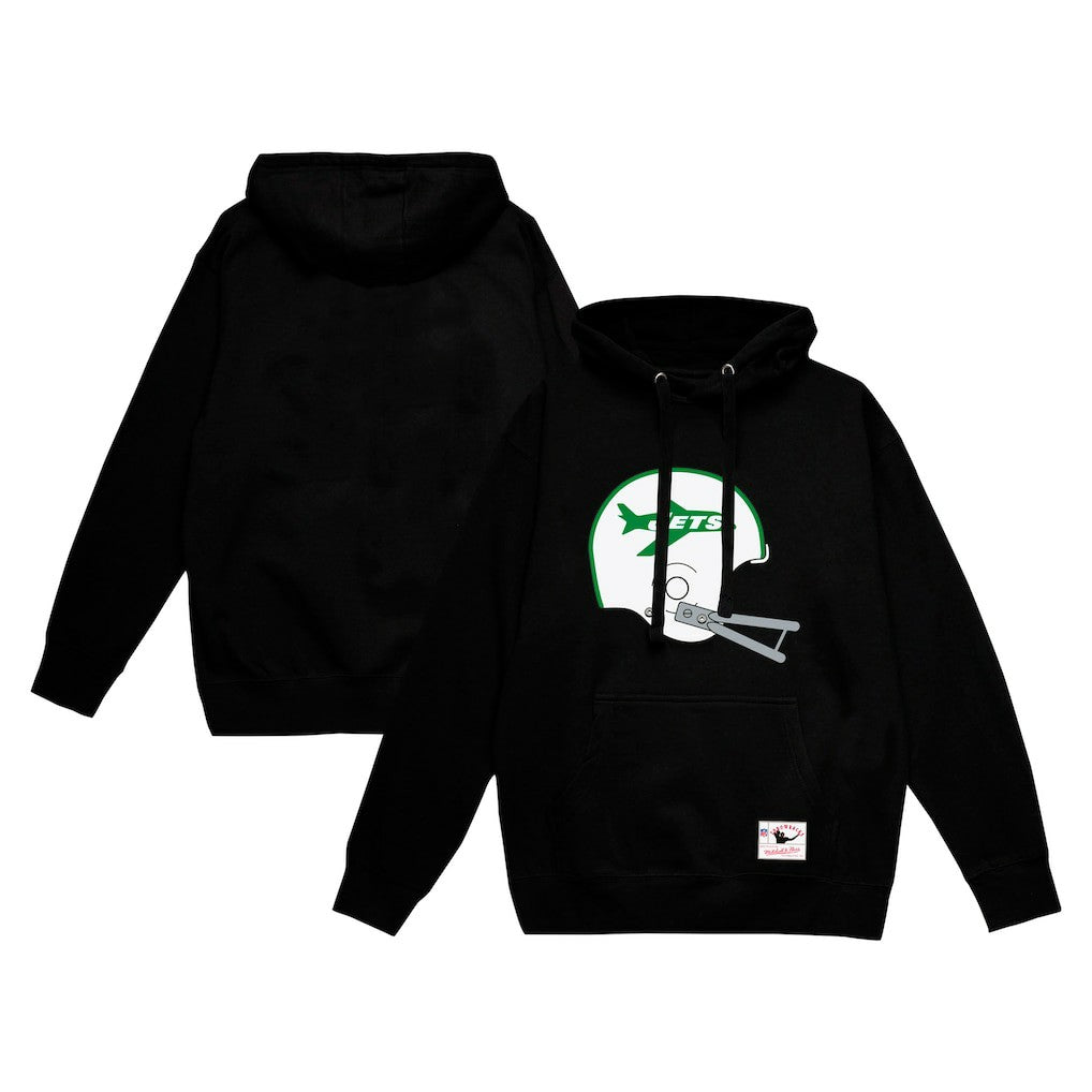 New York Jets Helmet Logo Vintage Pullover Hoodie Black