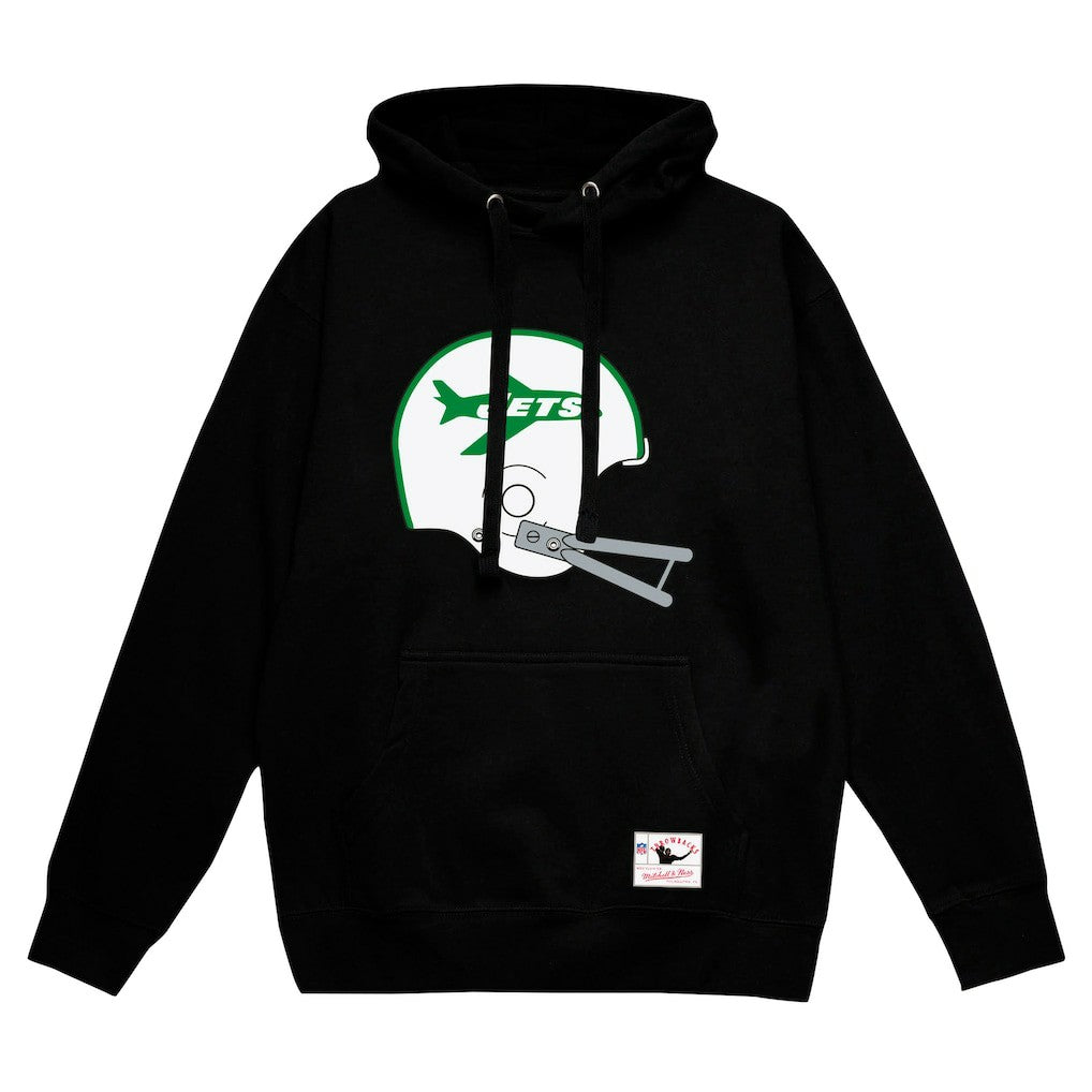 New York Jets Helmet Logo Vintage Pullover Hoodie Black