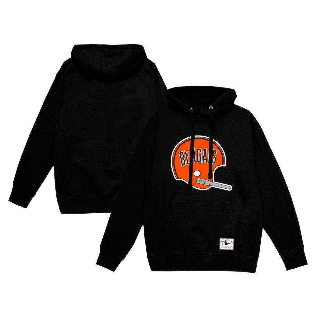 Cincinnati Bengals Helmet Logo Vintage Pullover Hoodie Black