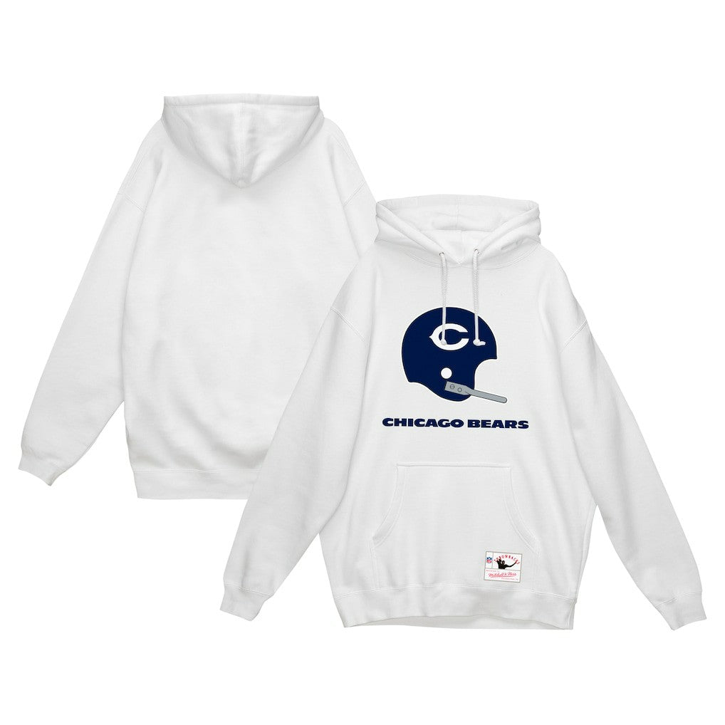 Chicago Bears Helmet Logo Vintage Pullover Hoodie White