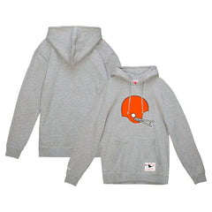 Cleveland Browns Helmet Logo Vintage Pullover Hoodie Heather Gray