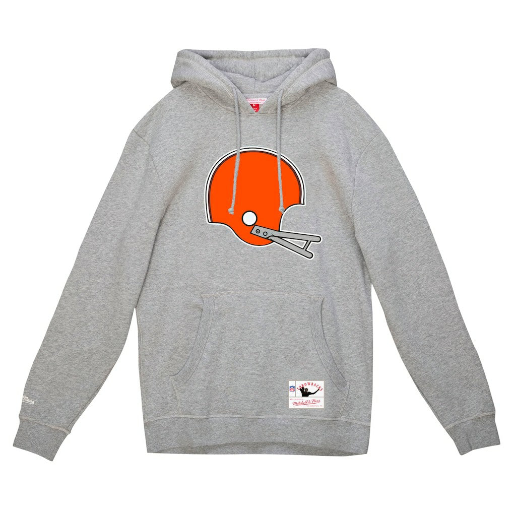 Cleveland Browns Helmet Logo Vintage Pullover Hoodie Heather Gray