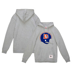Denver Broncos Helmet Logo Vintage Pullover Hoodie Heather Gray