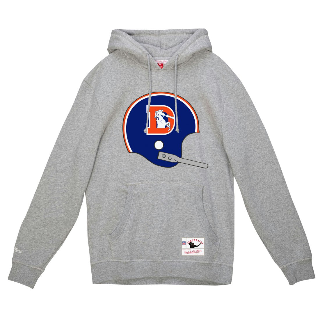 Denver Broncos Helmet Logo Vintage Pullover Hoodie Heather Gray