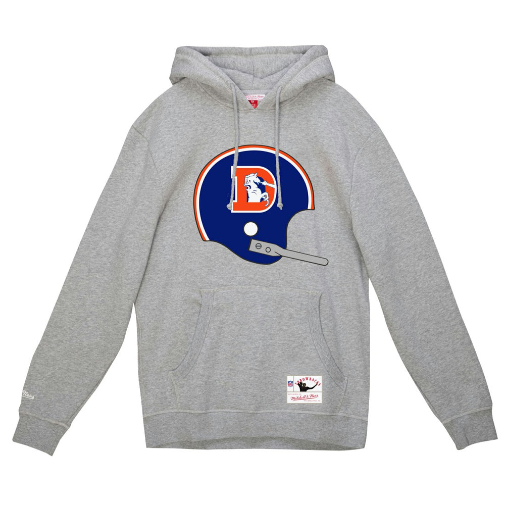 Denver Broncos Helmet Logo Vintage Pullover Hoodie Heather Gray