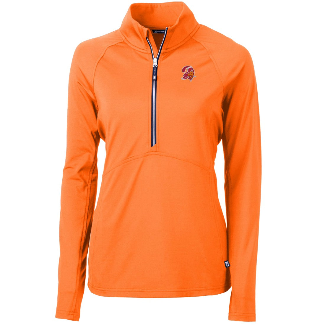 Tampa Bay Buccaneers Cutter & Buck Women's DryTec Adapt Eco Knit Stretch Recycled Raglan Half-Zip Top Orange