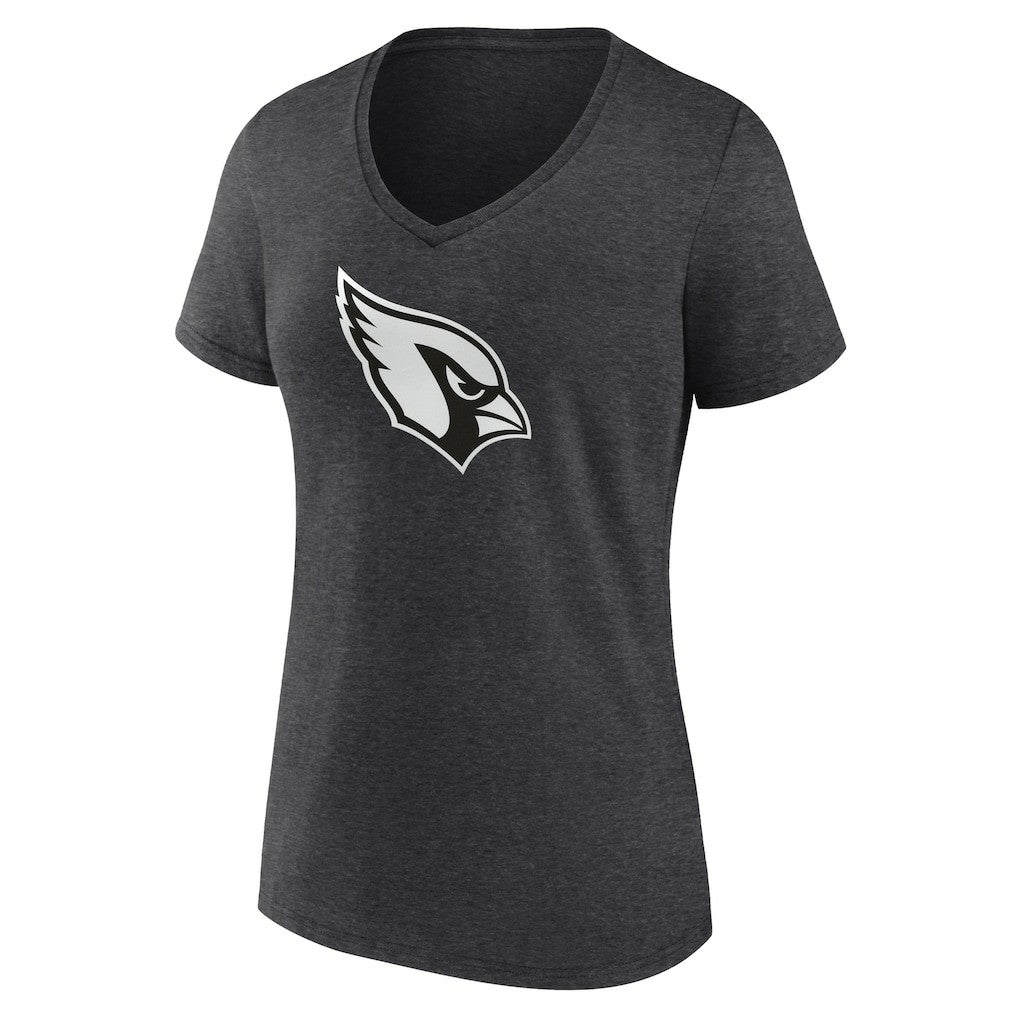 Arizona Cardinals Women's Personalized Name & Number Monochrome V-Neck Long Sleeve T-Shirt Charcoal