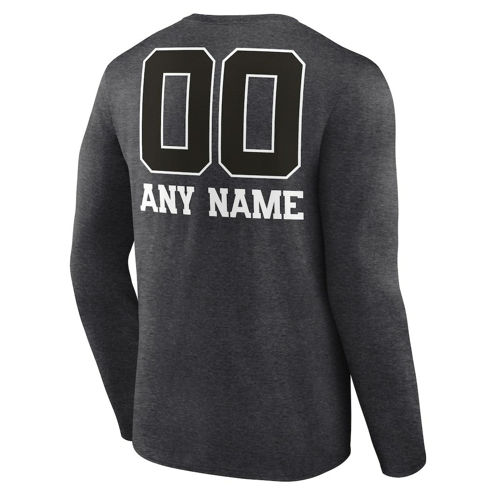 Atlanta Falcons Personalized Name & Number Monochrome Long Sleeve T-Shirt Charcoal