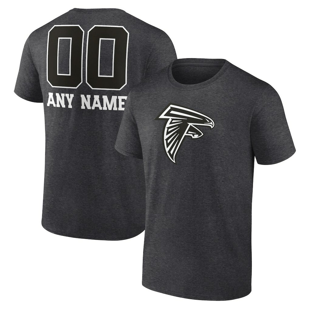 Atlanta Falcons Personalized Name & Number Monochrome T-Shirt Charcoal