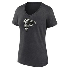 Atlanta Falcons Women's Personalized Name & Number Monochrome V-Neck Long Sleeve T-Shirt Charcoal
