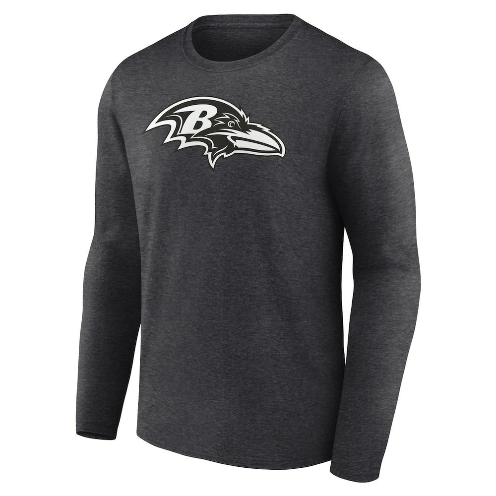 Baltimore Ravens Personalized Name & Number Monochrome Long Sleeve T-Shirt Charcoal