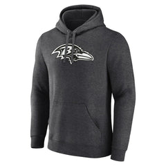 Baltimore Ravens Personalized Name & Number Monochrome Pullover Hoodie Charcoal