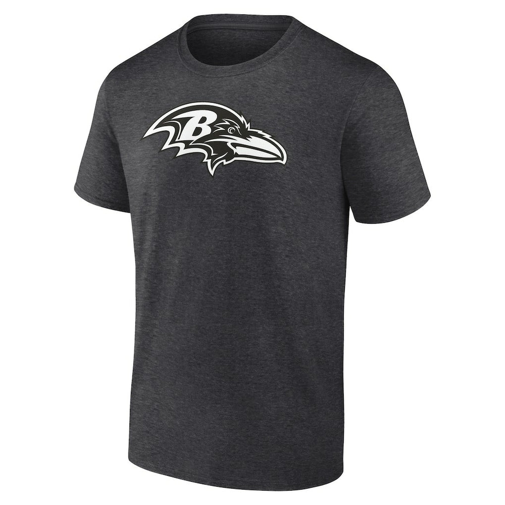 Baltimore Ravens Personalized Name & Number Monochrome T-Shirt Charcoal