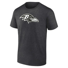 Baltimore Ravens Personalized Name & Number Monochrome T-Shirt Charcoal