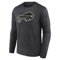 Buffalo Bills Personalized Name & Number Monochrome Long Sleeve T-Shirt Charcoal