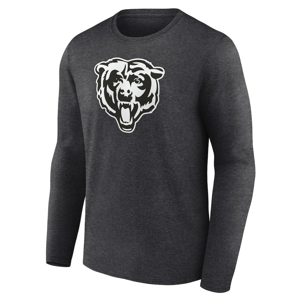 Chicago Bears Personalized Name & Number Monochrome Long Sleeve T-Shirt Charcoal