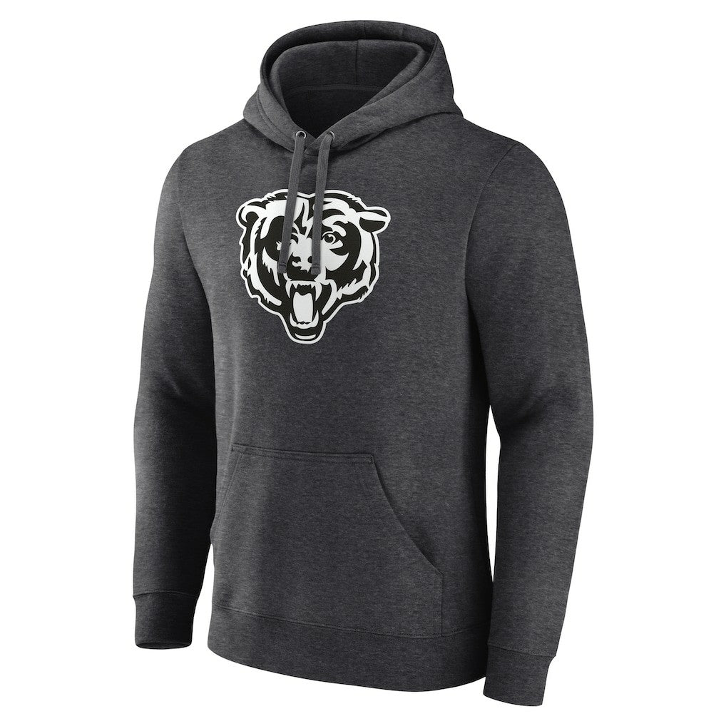 Chicago Bears Personalized Name & Number Monochrome Pullover Hoodie Charcoal
