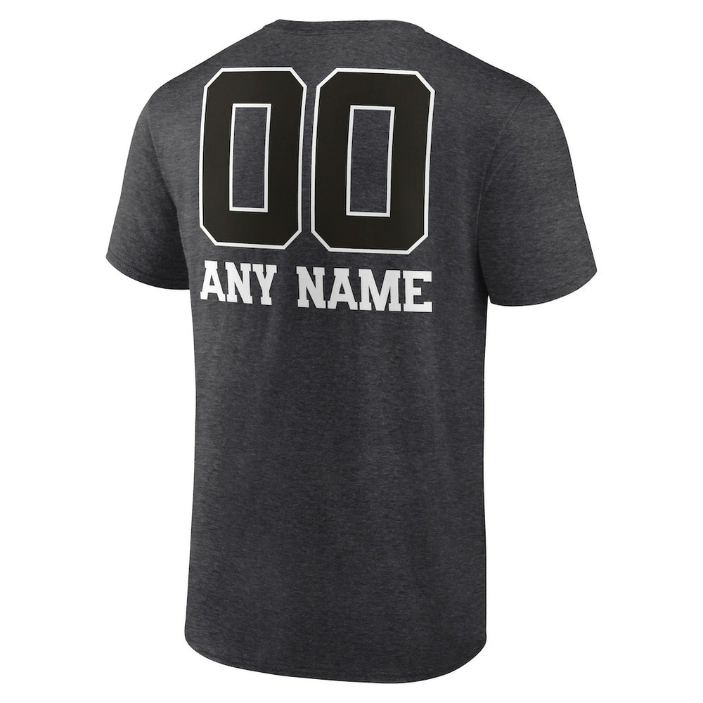 Chicago Bears Personalized Name & Number Monochrome T-Shirt Charcoal