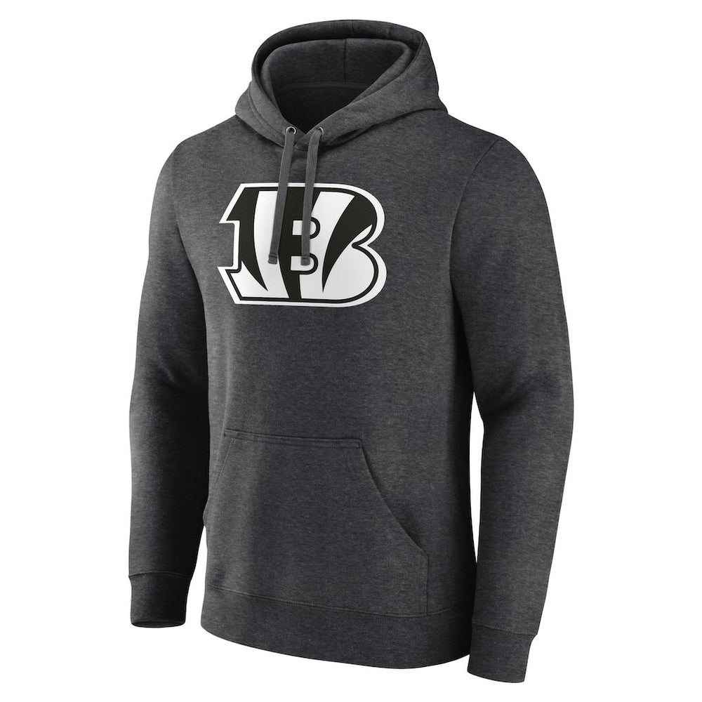 Cincinnati Bengals Personalized Name & Number Monochrome Pullover Hoodie Charcoal